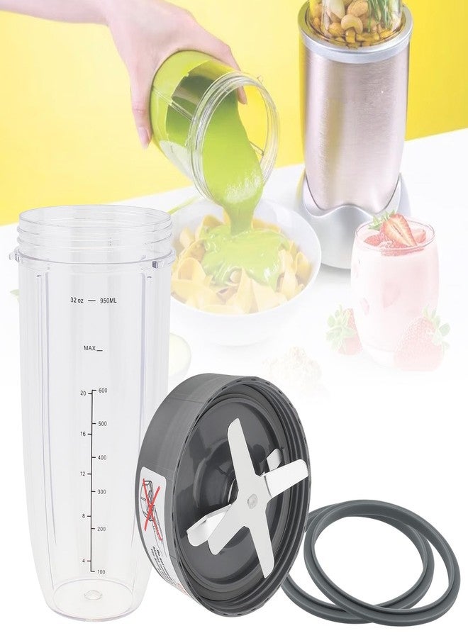 TQEONKL Blender Cup and Blade Replacement Parts, 32oz Juicer Cup and Extractor Blade Come with 2 Rubber Gaskets, Fit for NutriBullet High-Speed Blender/Mixer System 600W/900W Series - Image 2